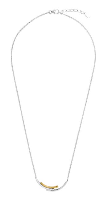 JVD Módní stříbrný bicolor náhrdelník se zirkony SVLN0159XH8BK43