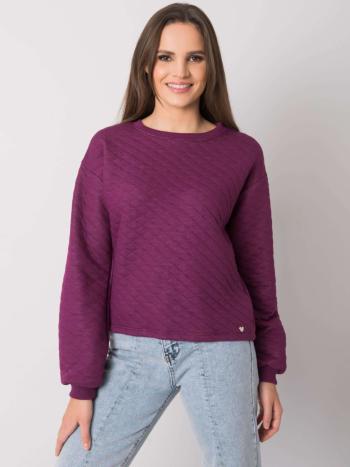 TMAVĚ FIALOVÁ DÁMSKÁ PROŠÍVANÁ MIKINA RV-BL-7446.99-PURPLE Velikost: S/M