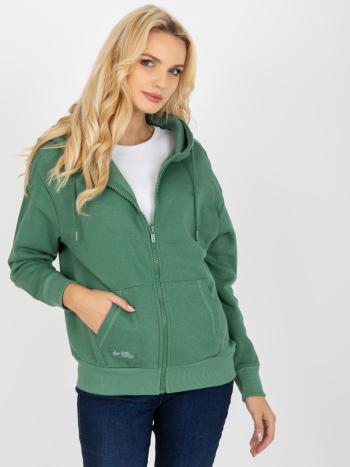 ZELENÁ MIKINA S KAPUCÍ D10600C02352C4-LIGHT GREEN Velikost: 2XL