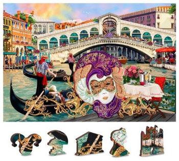 WOODEN CITY Dřevěné puzzle Benátský karneval 2v1, 150 dílků EKO