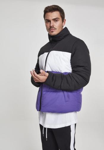 Urban Classics 3-Tone Boxy Puffer Jacket black/ultraviolet/white - XXL