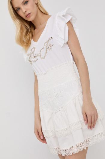 Bavlněná sukně Liu Jo bílá barva, mini, áčková