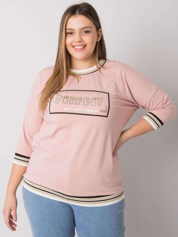 SVĚTLE RŮŽOVÉ DÁMSKÉ TRIČKO S POTISKEM RV-BZ-7046.34-PINK Velikost: ONE SIZE