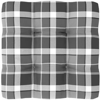 Poduška na pohovku z palet šedá károvaná 60 x 60 x 12 cm (314387)