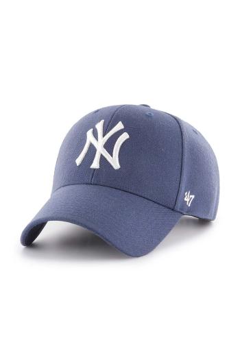 Čepice s vlněnou směsí 47brand MLB New York Yankees fialová barva, s aplikací