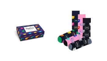 Happy Socks 3-Pack Mixed Cat Socks Gift Set Multicolor XMJA08-0100