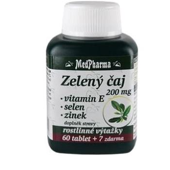 MedPharma Zelený čaj 200 mg + Vit. E + Se + Zn - 67 tbl. (8594045470505)