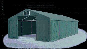 Garážový stan 8x8x4m střecha PVC 560g/m2 boky PVC 500g/m2 konstrukce ZIMA Zelená Zelená Zelené