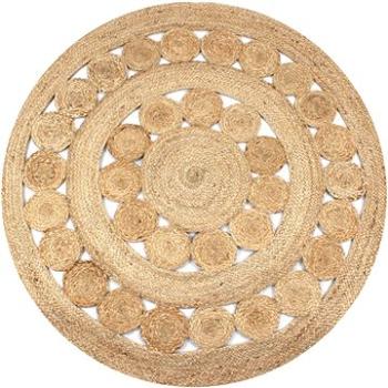 Kusový koberec z juty se splétaným designem 150 cm kulatý (245344)