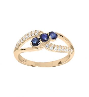 Troli Elegantní pozlacený prsten se zirkony PO/SR08669B 58 mm