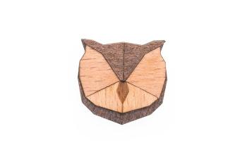 Dřevěná brož Owl Brooch s praktickým zapínáním a možností výměny či vrácení do 30 dnů zdarma