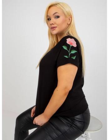 Dámská halenka s výšivkou na rukávech plus size FILA černá 