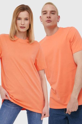 Bavlněné tričko Superdry oranžová barva, hladký