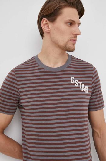 Bavlněné tričko G-Star Raw šedá barva, vzorovaný