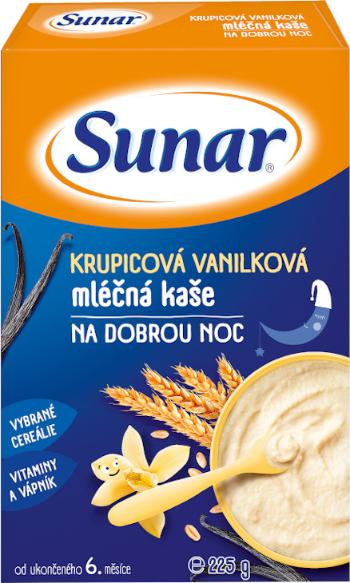 Sunar Krupicová vanilková mléčná kaše na dobrou noc 225 g