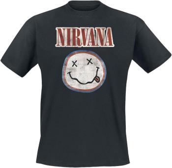 Nirvana Tričko Distressed Logo Black XL