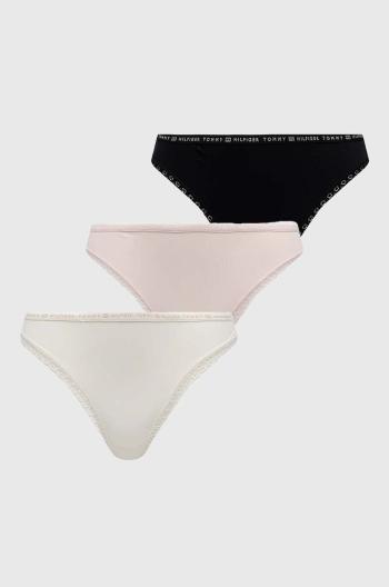 Tanga Tommy Hilfiger (3-pack) černá barva, UW0UW02824