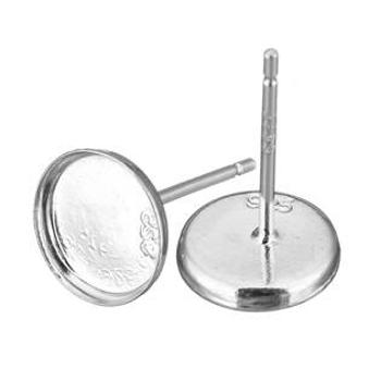 Šperky4U Stříbrné náušnicové zapínání - puzeta, lůžko 6 mm Ag 925/1000 - 1 kus - KST1019-06