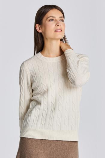 SVETR GANT D2. LAMBSWOOL CABLE C-NECK hnědá S