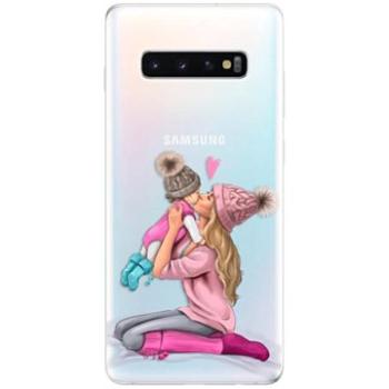 iSaprio Kissing Mom - Blond and Girl pro Samsung Galaxy S10+ (kmblogirl-TPU-gS10p)