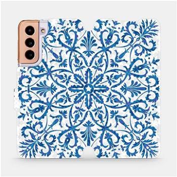 Flipové pouzdro na mobil Samsung Galaxy S21 5G - ME01P Modré květinové vzorce (5903516616480)