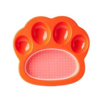 PetDreamHouse PAW 2-in-1 Mini, Interaktivní miska proti hltání a lízací podložka, oranžová (PDHF011)