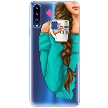 iSaprio My Coffe and Brunette Girl pro Samsung Galaxy A20s (coffbru-TPU3_A20s)