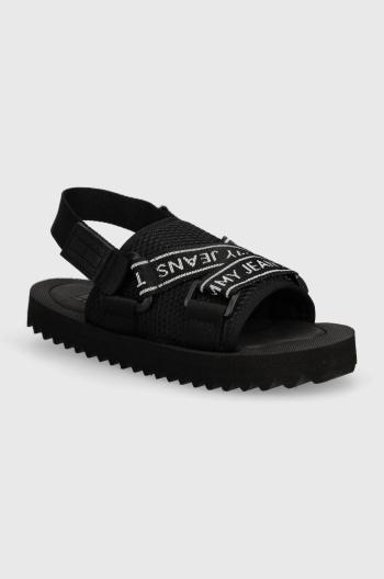 Sandály Tommy Jeans TJW PREMIUM EVA SANDAL dámské, černá barva, EN0EN02462