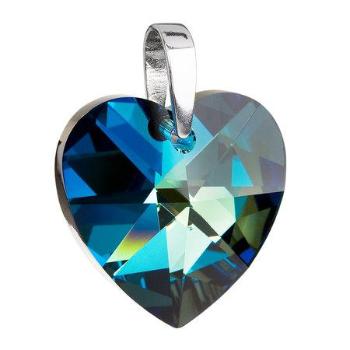Stříbrný přívěsek s krystaly Swarovski modré srdce 34002.5, Modrá