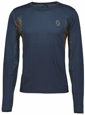 Scott Trail Run LS Mens Midnight Blue/Copper Orange L Běžecké tričko s dlouhým rukávem