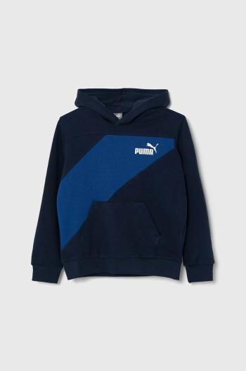 Dětská mikina Puma PUMA POWER Colorblock TR B Club N tmavomodrá barva, s kapucí, vzorovaná