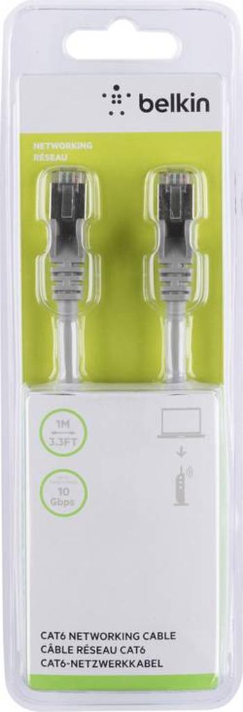 Síťový kabel RJ45 Belkin A3L981BT01M-H-S, CAT 6, S/FTP, 1.00 m, šedá