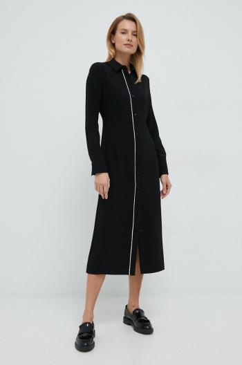 Šaty Calvin Klein černá barva, midi