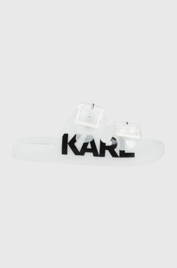 Pantofle Karl Lagerfeld Jelly Strap dámské, bílá barva