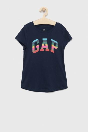 Dětské bavlněné tričko GAP tmavomodrá barva