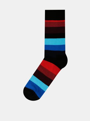 Modro-černé pruhované ponožky Happy Socks Stripe