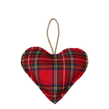 Závěsné dekorativní srdce Tartan S - 10*10*5cm DCFHHTT10