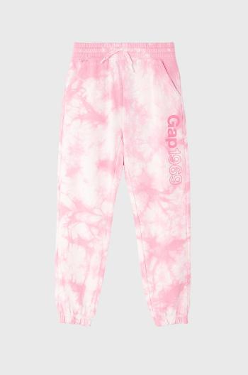 Dětské kalhoty GAP růžová barva, s aplikací