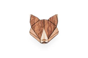 Dřevěná brož Fox Brooch s praktickým zapínáním a možností výměny či vrácení do 30 dnů zdarma