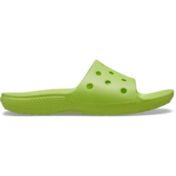 Crocs CLASSIC CROCS SLIDE K Dětské pantofle, zelená, velikost 34/35