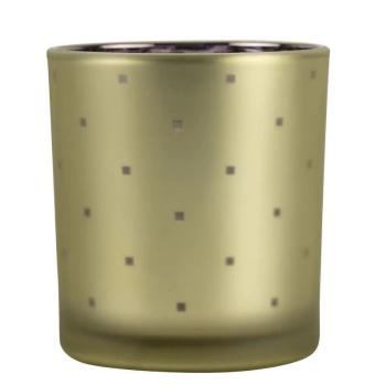 Zlatý skleněný svícen s fialovým vnitřkem vel.S - Ø 7,5*8cm XMWLNBGPS