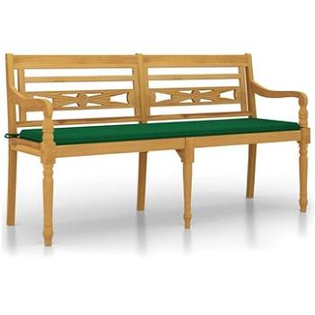 SHUMEE Lavice Batavia s Zelená poduškou 150 cm teak 3100831 (3100831)