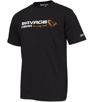 Savage gear triko signature logo t shirt black ink - xxl