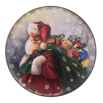 Dekorativní plastový talíř se Santa Clausem - Ø 33*1 cm 64808