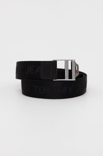 Pásek Tommy Jeans Ess Webbing Belt dámský, černá barva