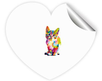 Samolepky srdce - 5 kusů Kočička