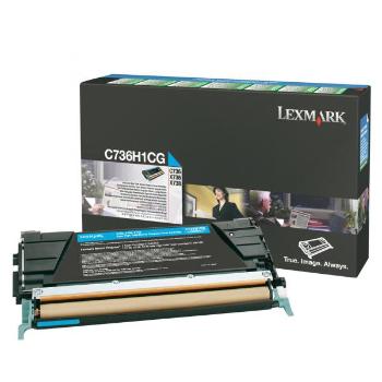 LEXMARK C736H1CG - originální toner, azurový, 10000 stran