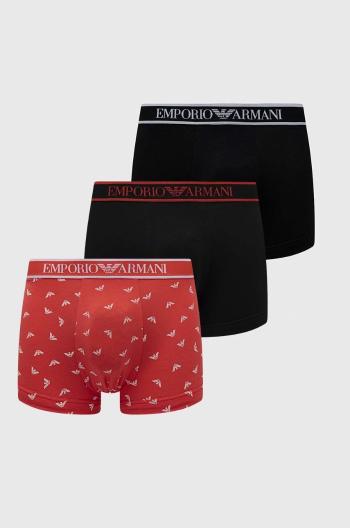 Boxerky Emporio Armani Underwear 3-pack pánské, červená barva