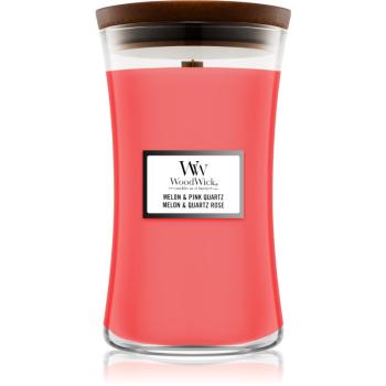 Woodwick Melon & Pink Quarz vonná svíčka s dřevěným knotem 609,5 g