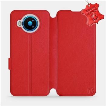 Flipové pouzdro na mobil Nokia 8.3 5G - Červené - kožené -   Red Leather (5903516331031)